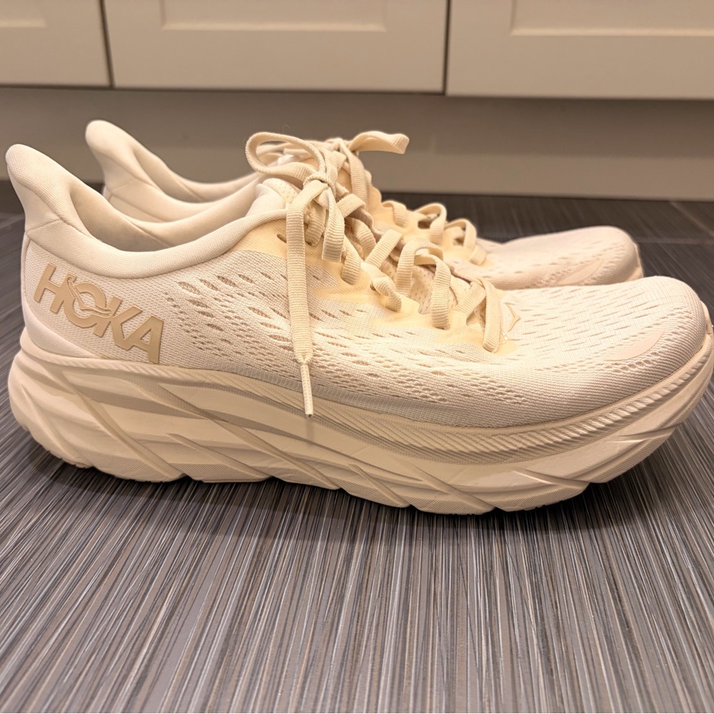 Hoka Cream Running Sneakers